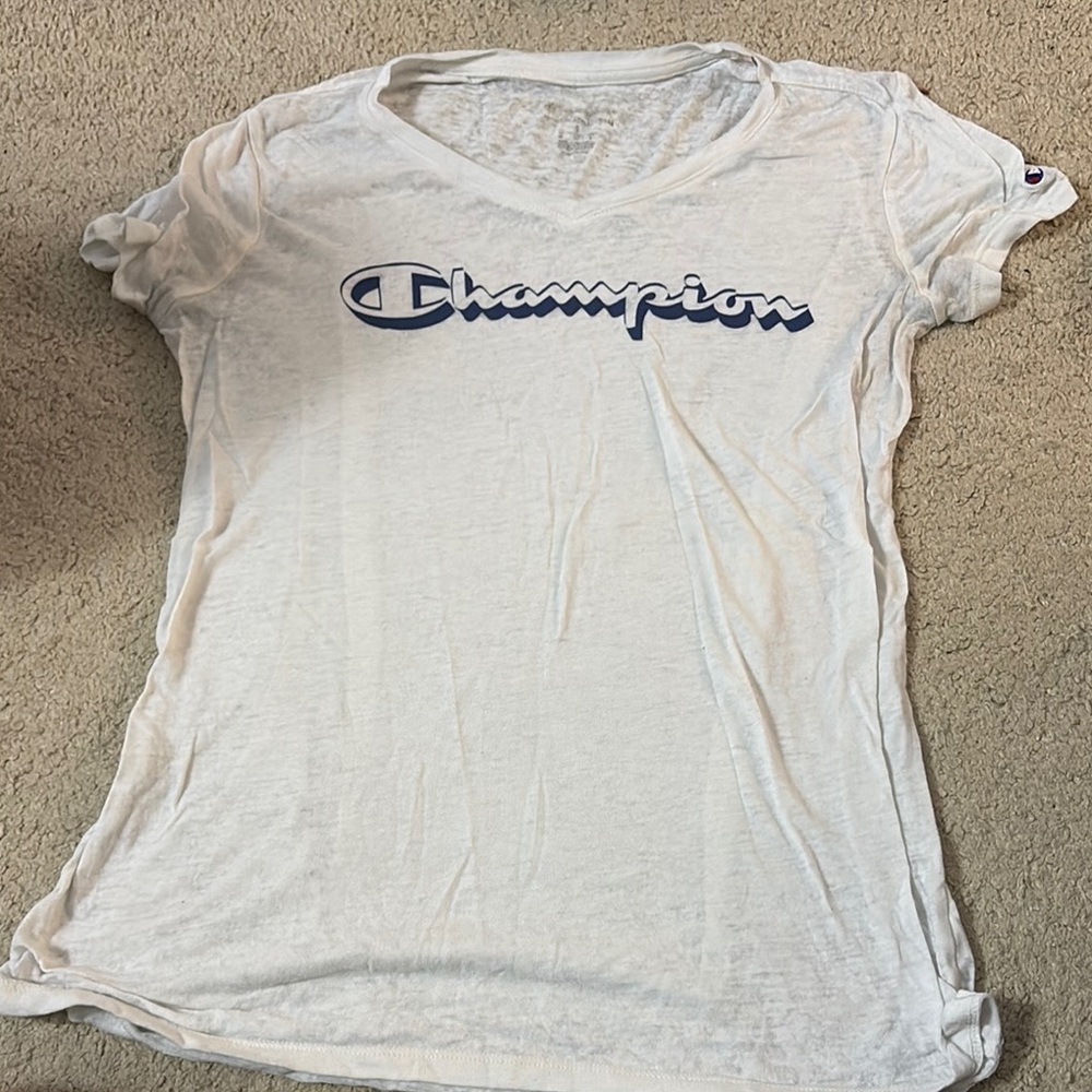 Champion Cream Fitted Short Sleeve T-Shirt
